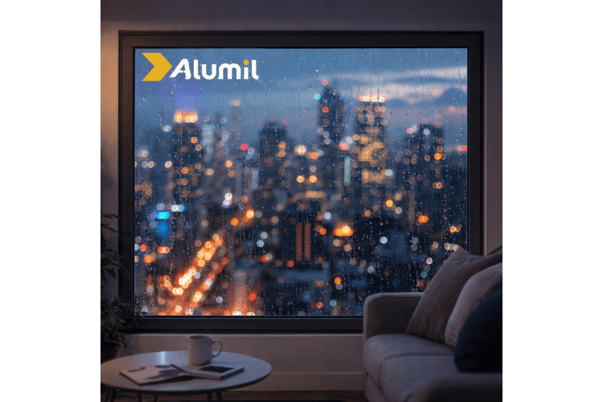 Алюмінієве вікно з термоізольованого профілю ALUMIL S77 глухе 1600*1600 мм антрацит