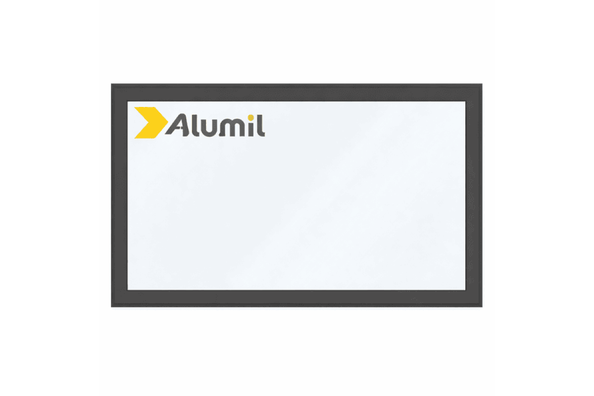 Алюминиевое окно из термоизолированного профиля ALUMIL S77 глухое 1600*2000 мм антрацит
