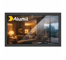 Алюминиевое окно из термоизолированного профиля ALUMIL S77 глухое 1800*2000 мм антрацит