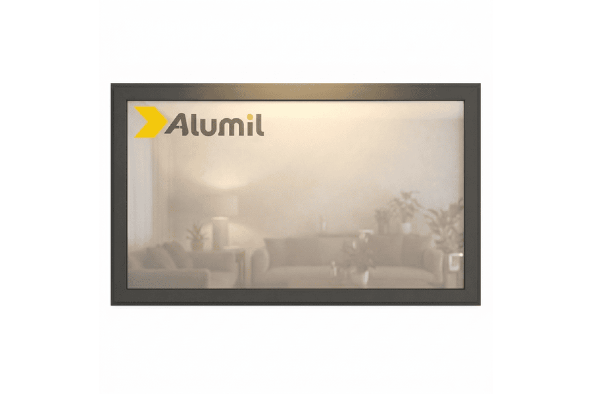 Алюминиевое окно из термоизолированного профиля ALUMIL S77 глухое 1700*1900 мм антрацит