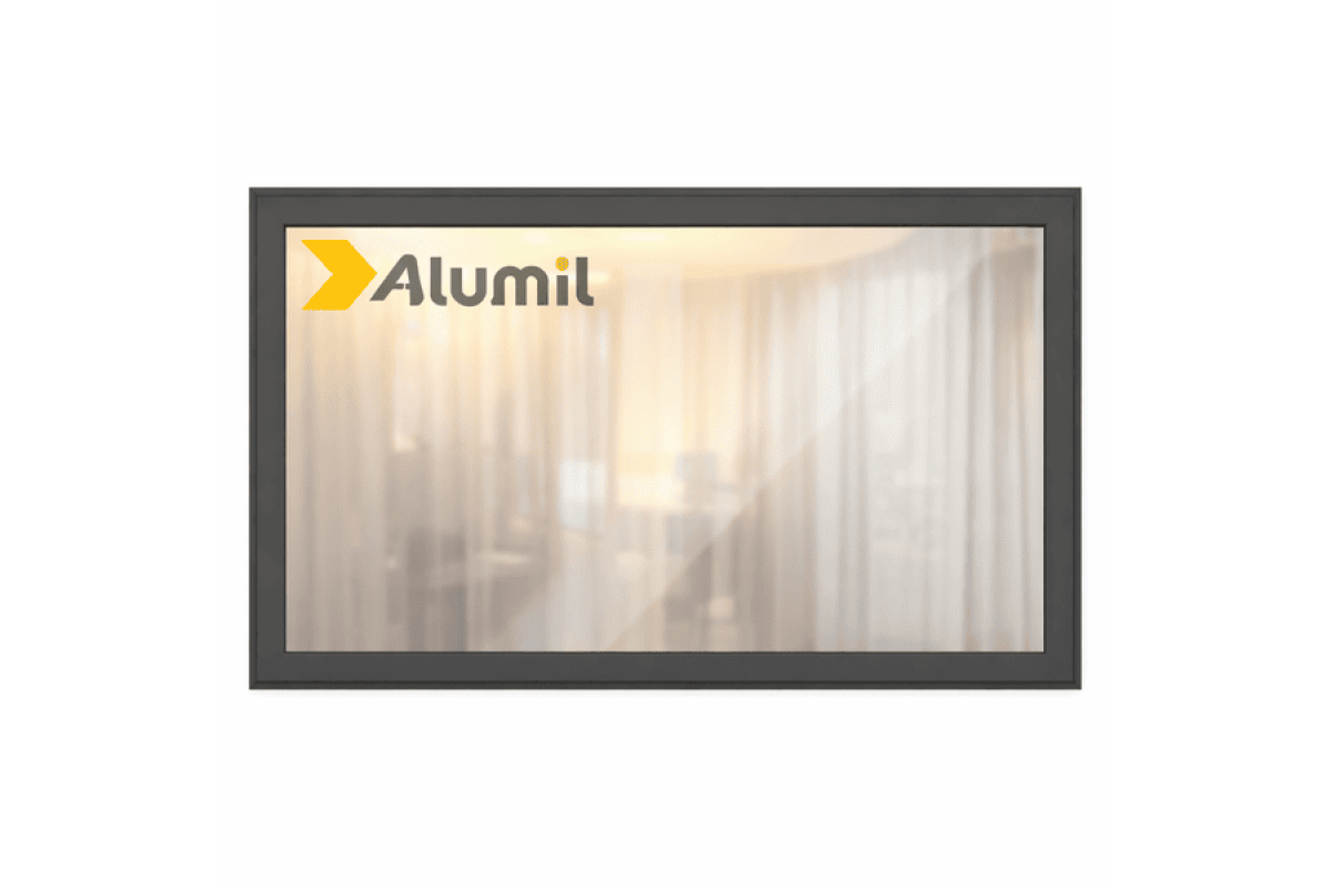 Алюмінієве вікно з термоізольованого профілю ALUMIL S77 глухе 1600*1900 мм антрацит
