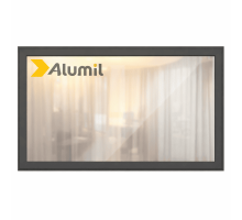 Алюминиевое окно из термоизолированного профиля ALUMIL S77 глухое 1600*1900 мм антрацит