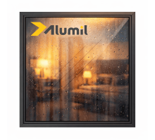 Алюмінієве вікно з термоізольованого профілю ALUMIL S77 глухе 1600*1500 мм антрацит