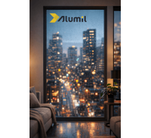 Алюминиевое окно из термоизолированного профиля ALUMIL S77 глухое 1700*1000 мм антрацит