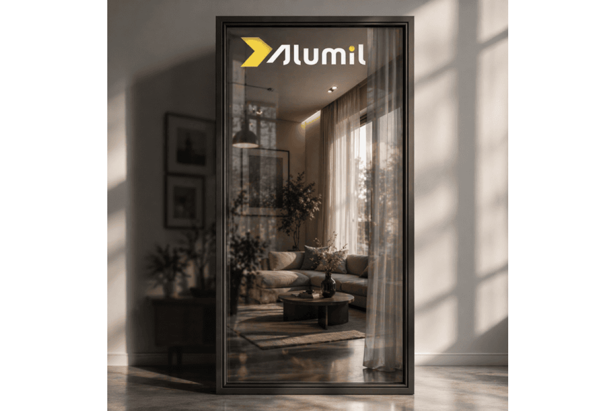 Алюмінієве вікно з термоізольованого профілю ALUMIL S77 глухе 1900*1000 мм антрацит