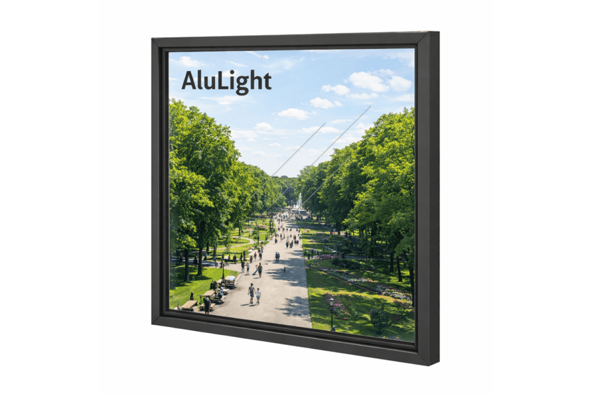 Алюминиевое окно с терморазрывом профиль AluLight W76 глухое 2200*1500 мм антрацит