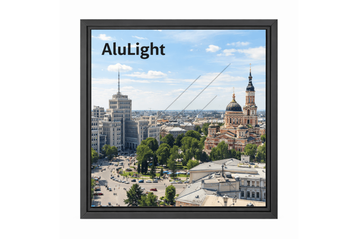 Алюмінієве вікно з терморозривом профіль AluLight W76 глухе 1400*1400 мм антрацит