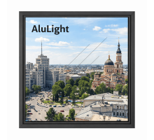 Алюмінієве вікно з терморозривом профіль AluLight W76 глухе 1400*1400 мм антрацит
