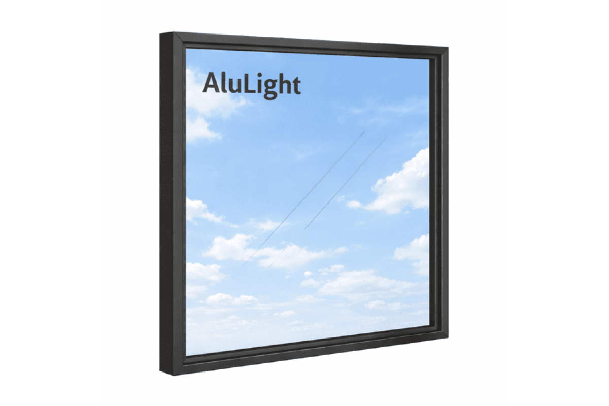 Алюминиевое окно с терморазрывом профиль AluLight W76 глухое 1300*1400 мм антрацит