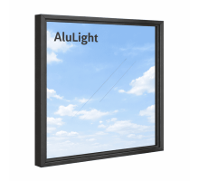 Алюминиевое окно с терморазрывом профиль AluLight W76 глухое 1300*1400 мм антрацит
