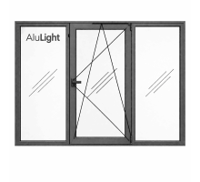 Алюмінієве вікно з терморозривом профіль AluLight W76 тристулкове з одною поворотно-відкидною стулкою 2050*1400 мм антрацит