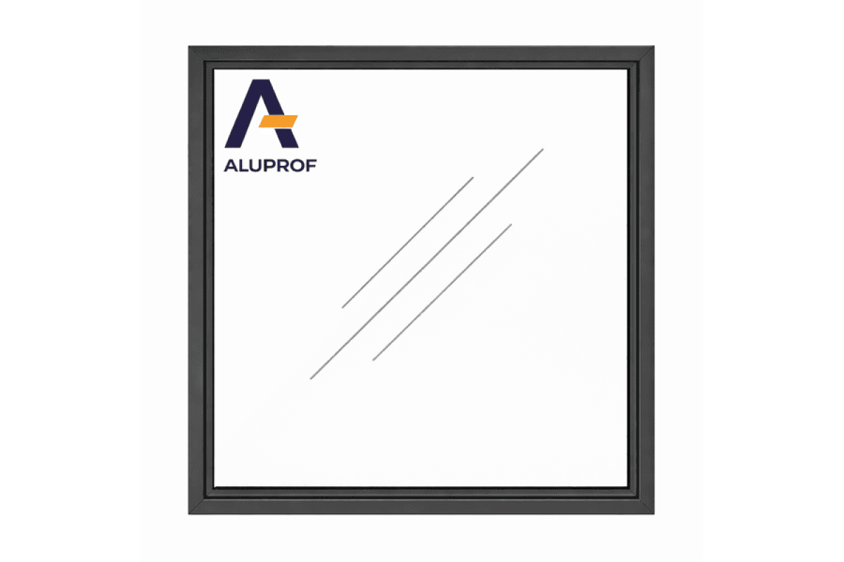 Алюмінієве вікно з термоізольованого профілю Aluprof MB-86N глухе 1400*1400 мм антрацит