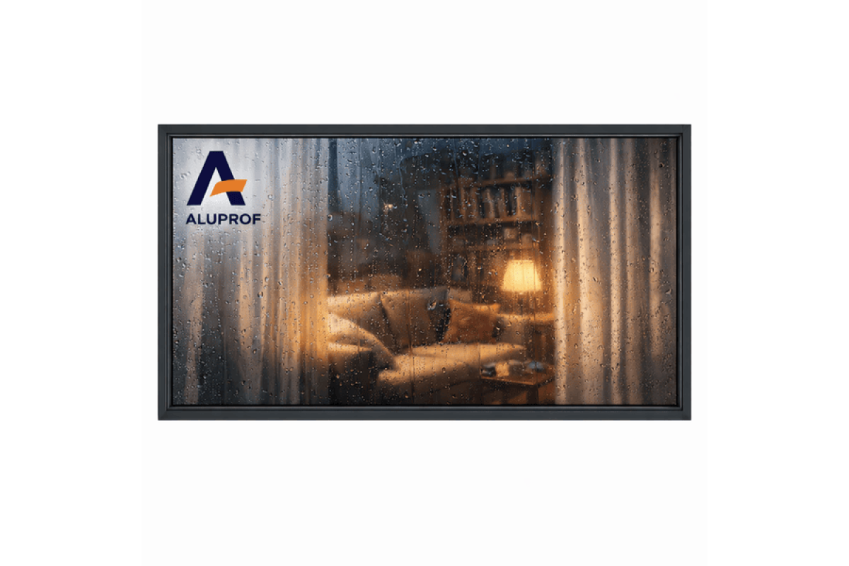 Алюминиевое окно из термоизолированного профиля Aluprof MB-86N глухое 3000*1500 мм антрацит