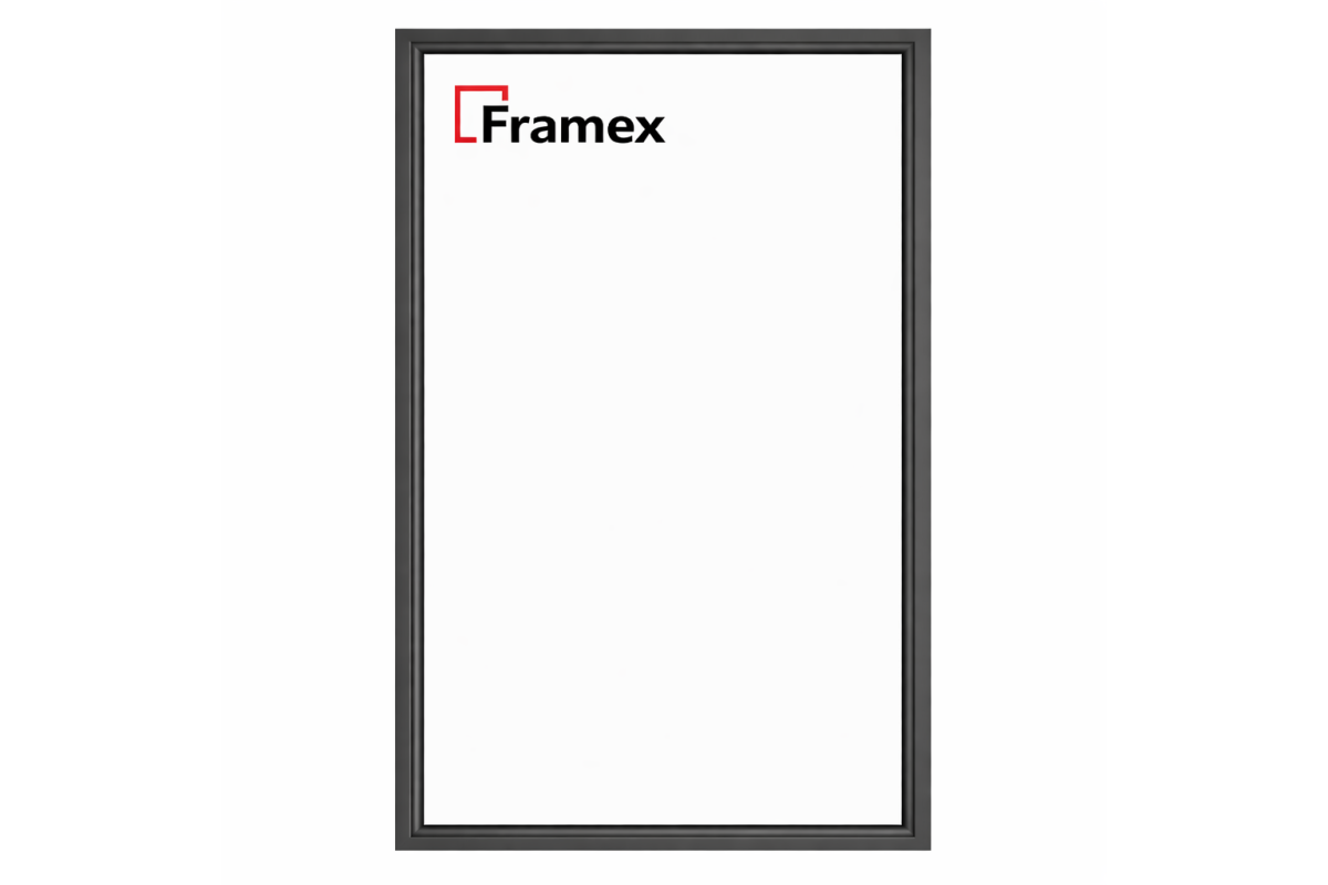 Алюминиевое окно из теплого профиля Framex FT 72 глухое 2500*1500 мм антацит