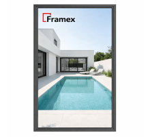 Алюминиевое окно из теплого профиля Framex FT 72 глухое 3000*1500 мм антацит