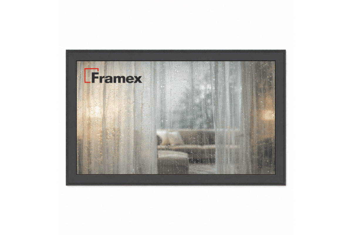 Алюмінієве вікно з теплого профілю Framex FT 72 глухе 2500*1800 мм антрацит