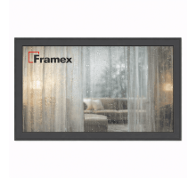 Алюмінієве вікно з теплого профілю Framex FT 72 глухе 2500*1800 мм антрацит