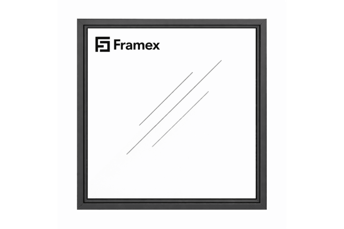 Алюминиевое окно из теплого профиля Framex FT 72 глухое 2200*1500 мм антацит