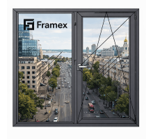 Алюминиевое окно из теплого профиля Framex FT 72 двостулкове з одною поворотно-відкидною стулкою 1200*1800 мм антацит