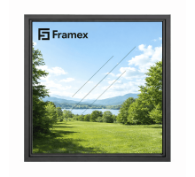 Алюминиевое окно из теплого профиля Framex FT 72 глухое 2000*1500 мм антацит