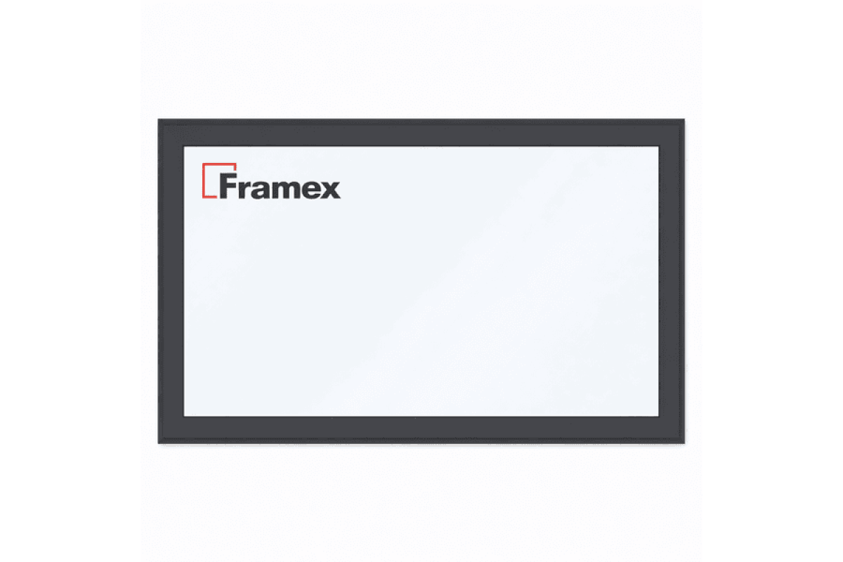 Алюминиевое окно из теплого профиля Framex FT 72 глухое 2200*1500 мм антацит