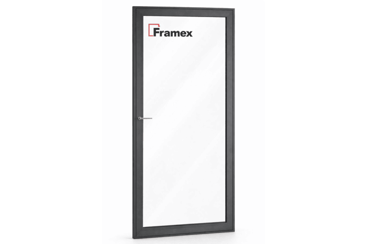 Алюминиевое окно из теплого профиля Framex FT 72 глухое 2200*1500 мм антацит