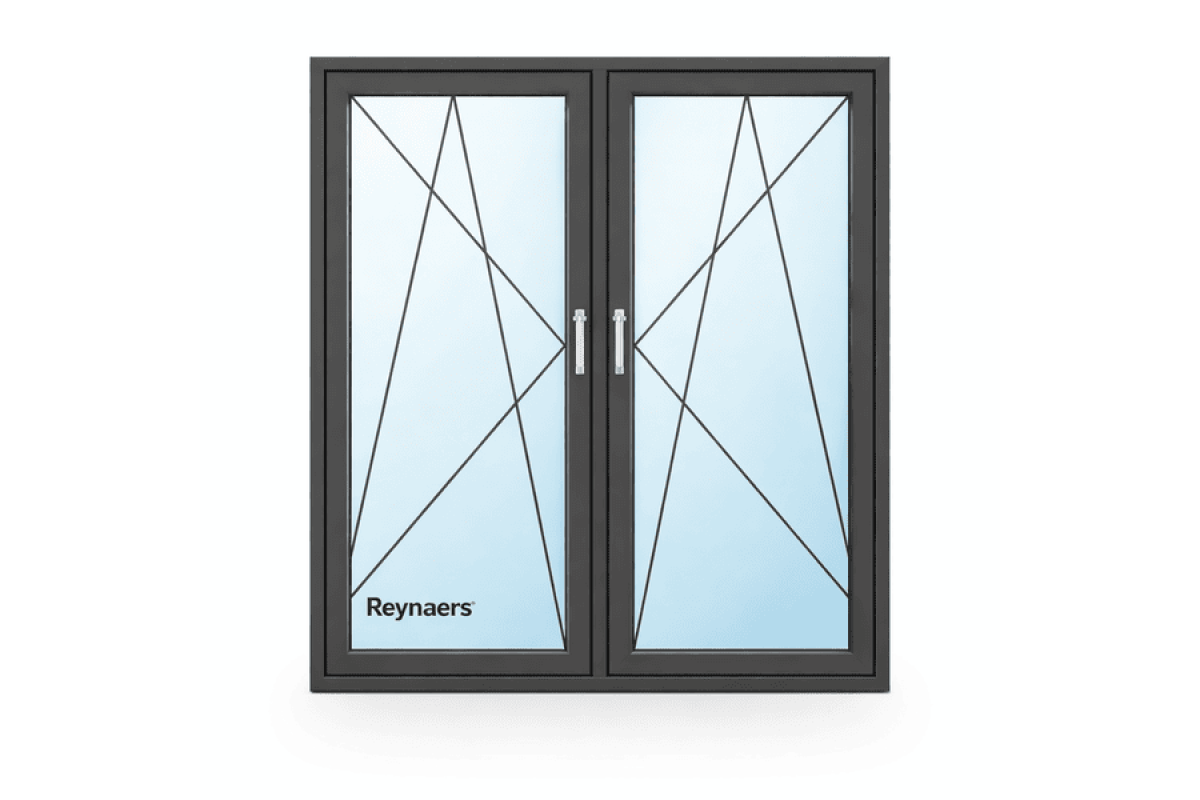 Алюминиевое окно Reynaers CS 77 с теплоизоляцией поворотно-откидное 1700*2200 мм антрацит RAL 7016
