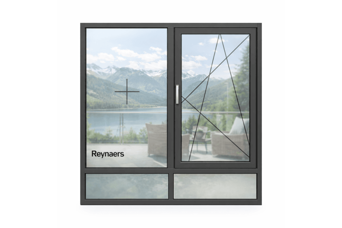 Алюминиевое окно Reynaers CS 77 с теплоизоляцией поворотно-откидное 1600*1800 мм антрацит RAL 7016