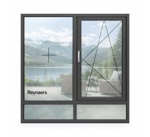 Алюминиевое окно Reynaers CS 77 с теплоизоляцией поворотно-откидное 1600*1800 мм антрацит RAL 7016