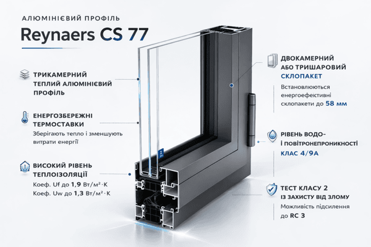 Алюмінієве вікно Reynaers MasterLine 8 HI+ с повышенной теплоизоляцией глухе 1500*2700 мм чорний матовий RAL 9005