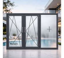 Алюминиевое окно Reynaers MasterLine 8 HI+ с повышенной теплоизоляцией поворотно-откидное 2700*1600 мм антрацит RAL 7016