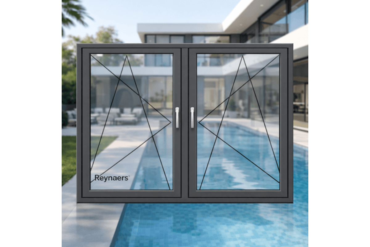 Алюминиевое окно Reynaers MasterLine 8 HI+ с повышенной теплоизоляцией поворотно-откидное 1700*2200 мм антрацит RAL 7016