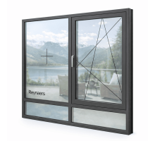 Алюмінієве вікно Reynaers MasterLine 8 HI+ з підвищеною теплоізоляцією поворотно-відкидне  1600*1800 мм антрацит RAL 7016