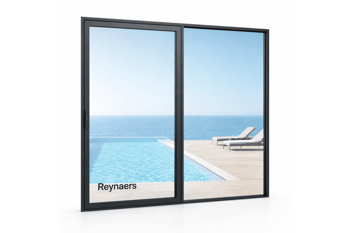 Алюмінієва паралельно розсувна система Reynaers CS 77 з теплоізоляцією 3000*2800 мм антрацит RAL 7016