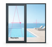 Алюминиевая параллельно раздвижная система Reynaers CS 77 с теплоизоляцией 3000*2500 мм антрацит RAL 7016