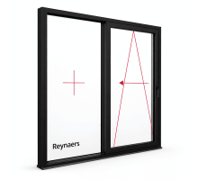Алюминиевая параллельно раздвижная система Reynaers CS 77 с теплоизоляцией 1800*2500 мм черный матовый RAL 9005