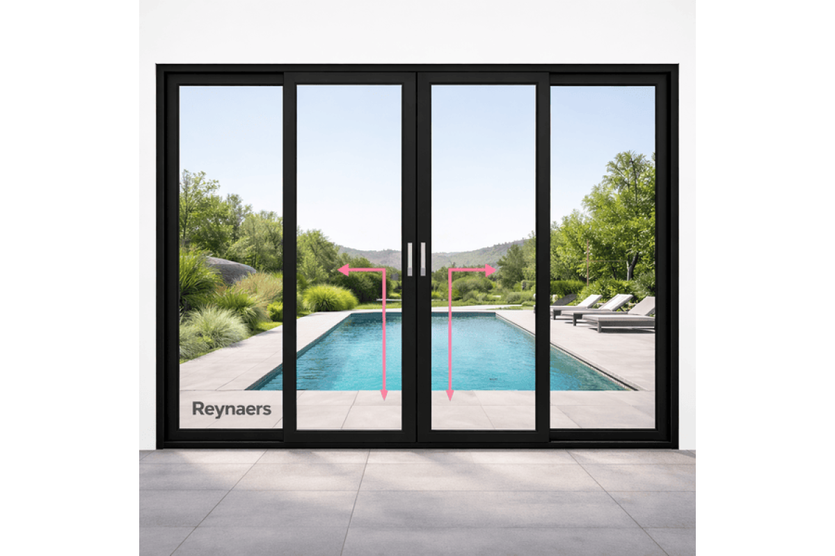 Алюминиевая подъемно-раздвижная система Reynaers MasterPatio с теплоизоляцией 3300*1900 мм антрацит RAL 7016