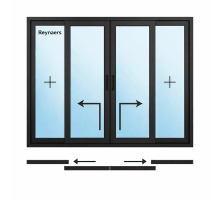 Алюминиевая подъемно-раздвижная система Reynaers MasterPatio с теплоизоляцией 3200*1800 мм черный матовый RAL 9005
