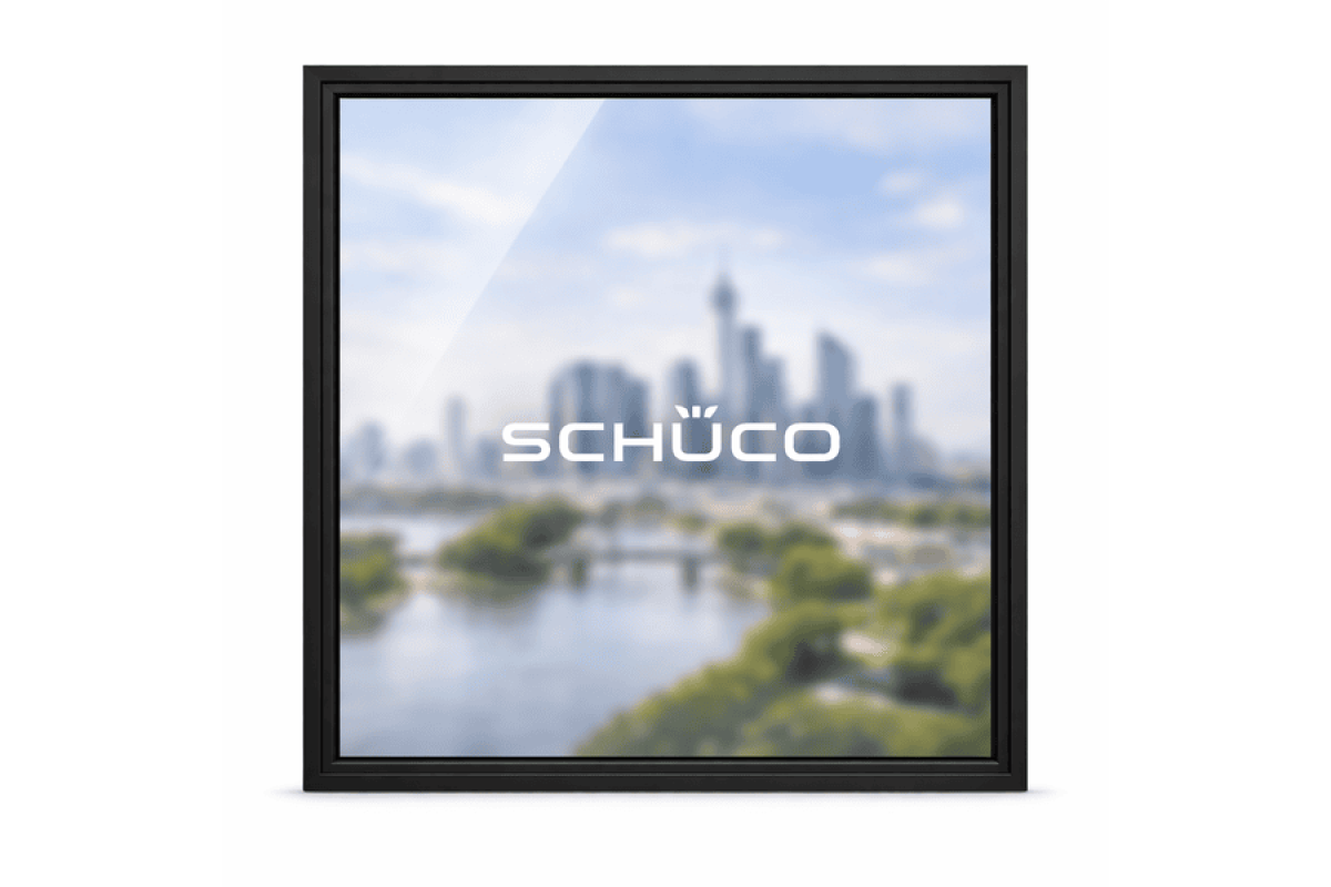 Алюминиевое окно Schuco AWS 75.SI + с повышенной теплоизоляцией панорамное глухое 2000*2500 мм черный матовый RAL 9005