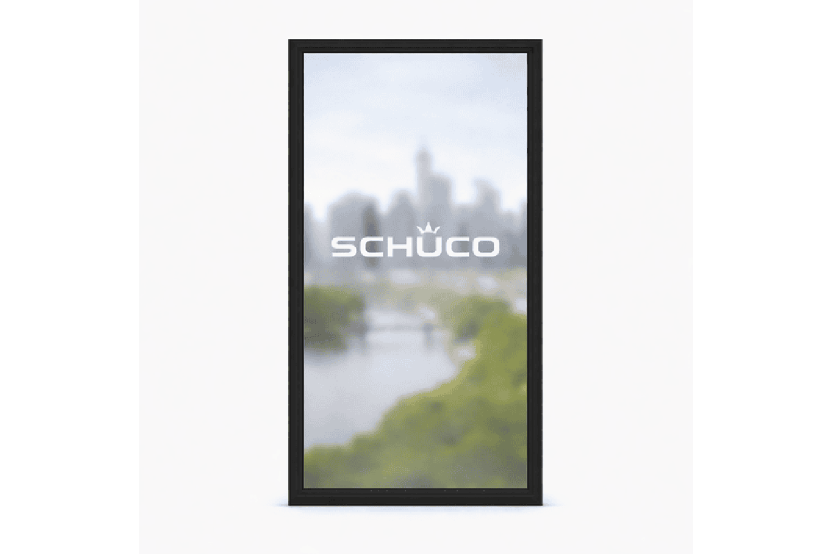 Алюмінієве вікно Schuco AWS 75.SI + з підвищеною теплоізоляцією понорамне глухе 1500*2000 мм чорний матовий RAL 9005