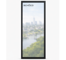 Алюминиевое окно Schuco AWS 75.SI + с повышенной теплоизоляцией панорамное глухое 1000*2200 мм черный матовый RAL 9005
