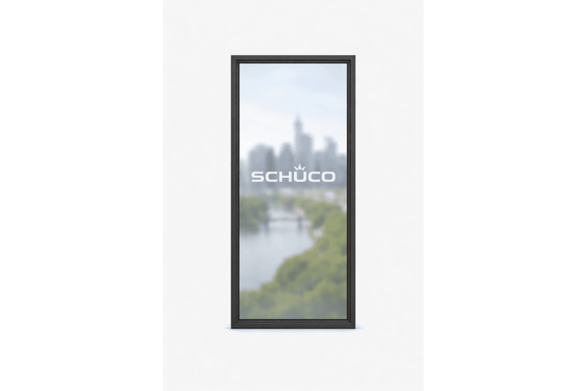 Алюминиевое окно Schuco AWS 75.SI + с повышенной теплоизоляцией панорамное глухое 1000*2200 мм антрацит RAL 7016