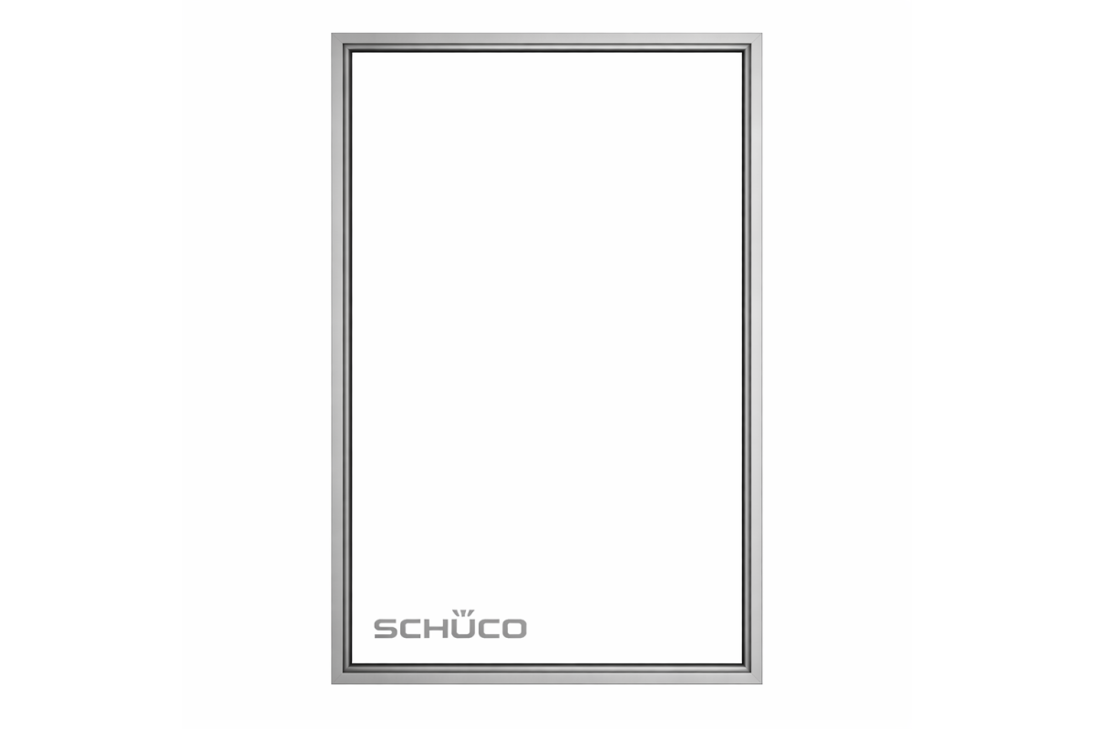 Алюминиевое окно Schuco AWS 75.SI + с повышенной теплоизоляцией понорамное глухое 2000*2700 мм серебристый металлик