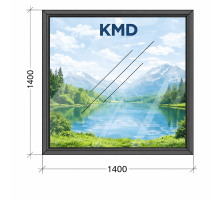 Алюмінієве вікно з термоізольованого профілю KMD.78 глухе 1400*1400 мм антрацит