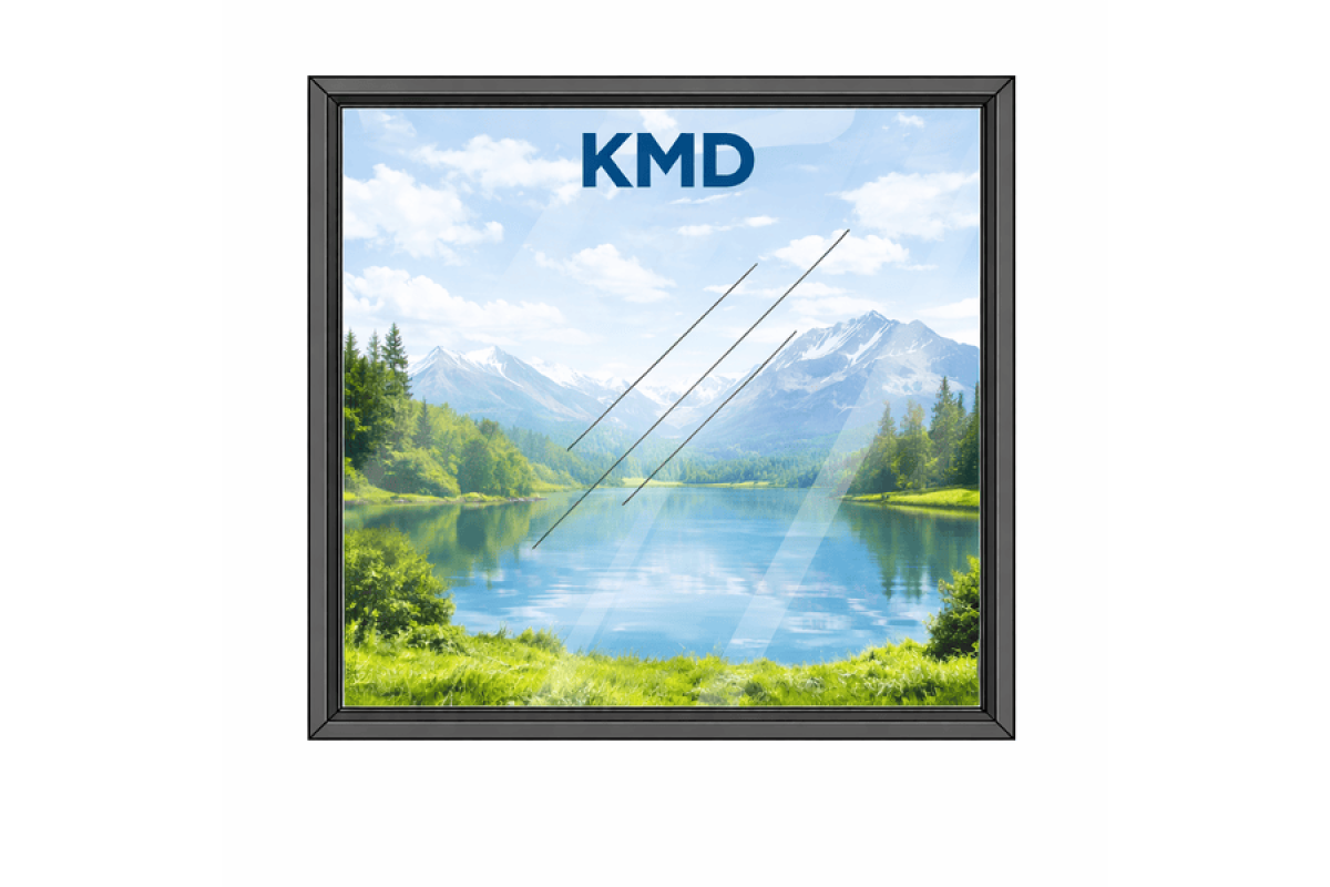 Алюмінієве вікно з термоізольованого профілю KMD.78 глухе 1300*1400 мм антрацит