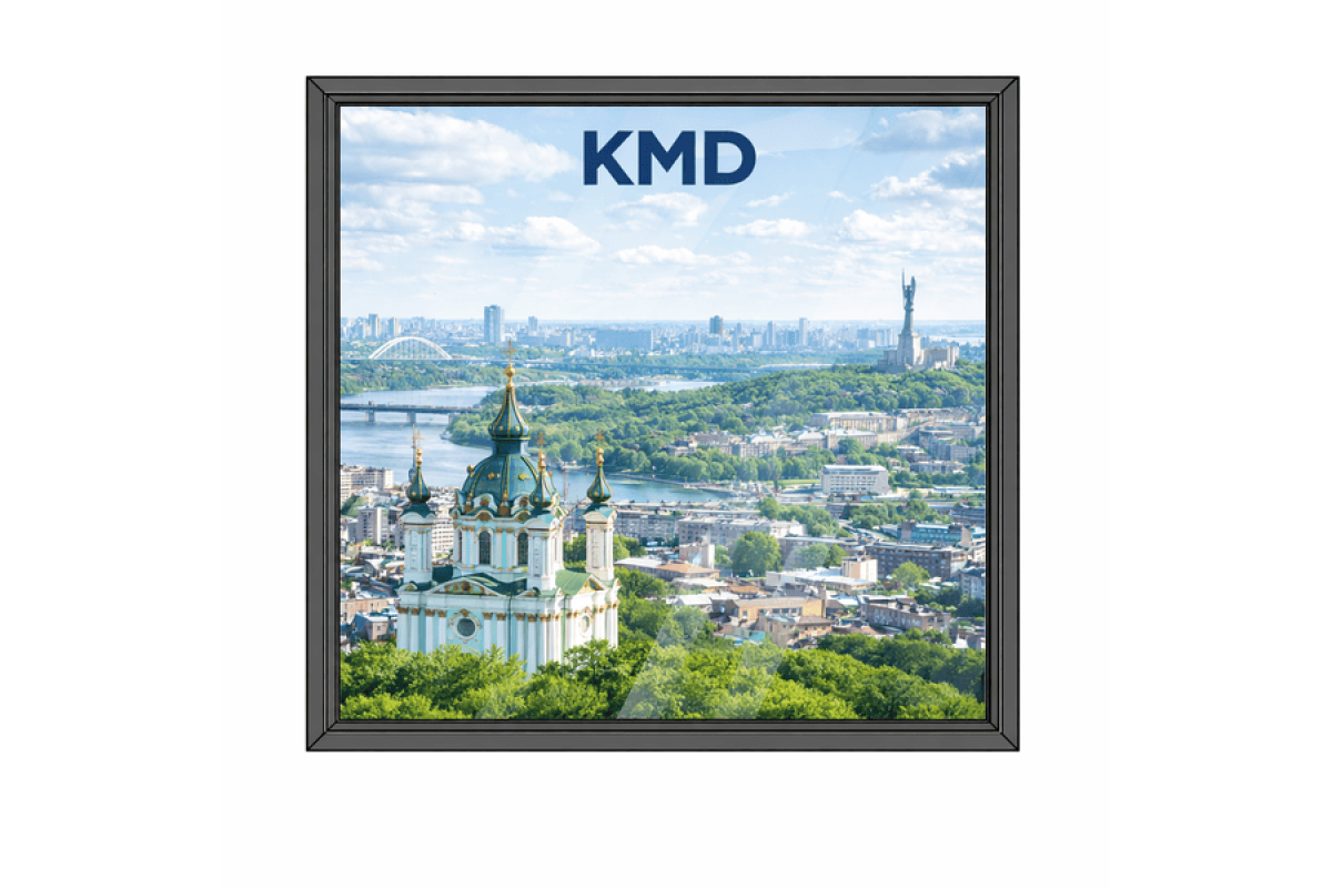 Алюминиевое окно из термоизолированного профиля KMD.78 глухое 1700*1400 мм антрацит