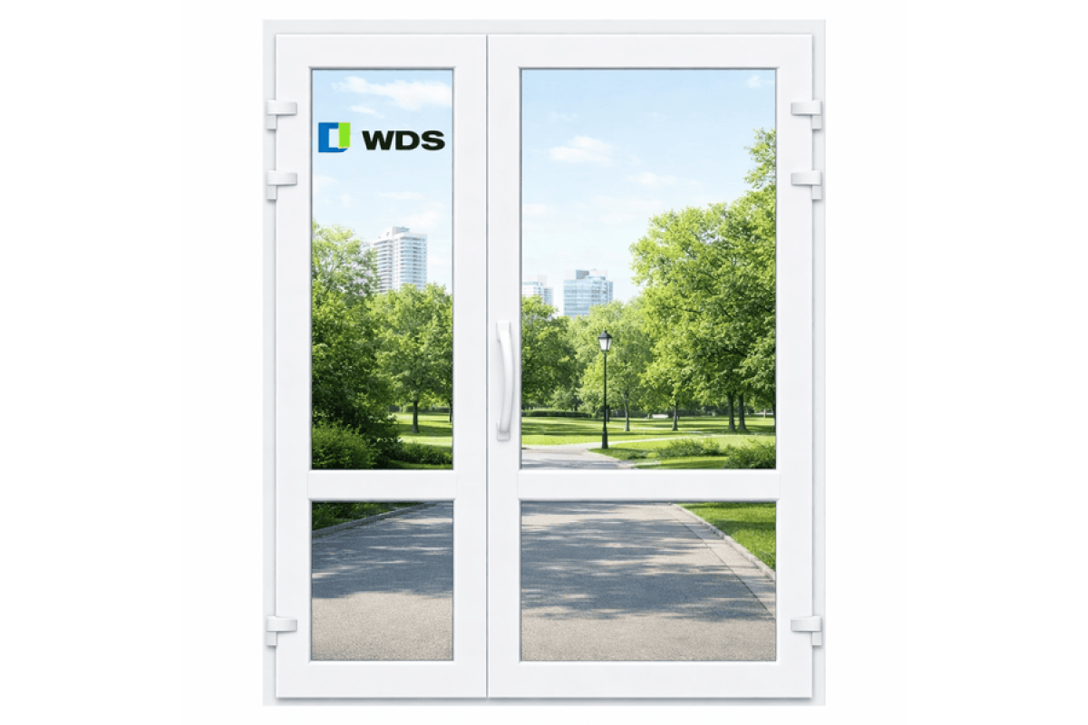 Металопластикові двері WDS 7S полуторні з поворотно-відкидною створкою 1400 x 2200 мм