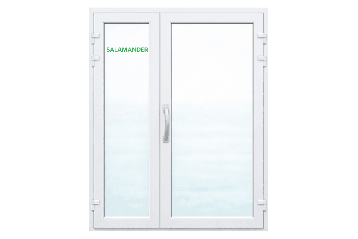 Металопластикові двері Salamander BluEvolution 82 полуторні з поворотно-відкидною створкою 1300 x 2100 мм