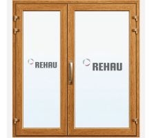 Металопластикові двері ламіновані Дуб Монтана REHAU EURO 70полуторні з поворотно-відкидною створкою 1400 x 2200 мм