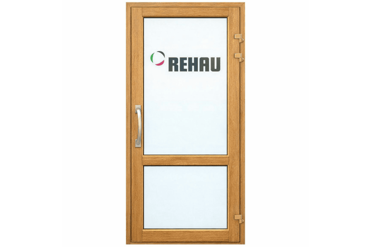Металопластикові двері ламіновані Дуб Монтана REHAU EURO 70поворотно-відкидне 700 x 2100 мм